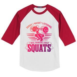 Strength Training Gym Powerlifting Squats Cool Gift Kids Colorblock Raglan Jersey