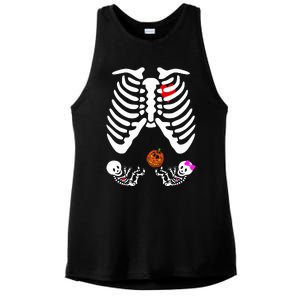 Skeleton Twins Girl Boy Pregnancy Halloween Costume Ladies PosiCharge Tri-Blend Wicking Tank