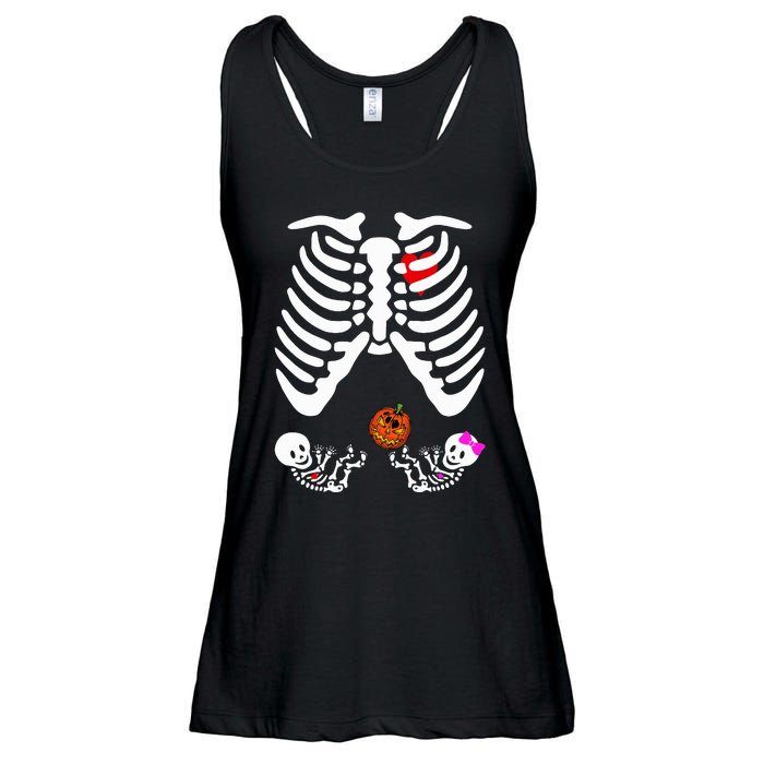 Skeleton Twins Girl Boy Pregnancy Halloween Costume Ladies Essential Flowy Tank