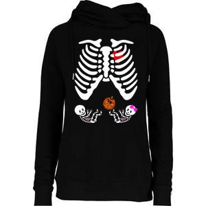 Skeleton Twins Girl Boy Pregnancy Halloween Costume Womens Funnel Neck Pullover Hood