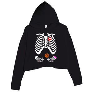 Skeleton Twins Girl Boy Pregnancy Halloween Costume Crop Fleece Hoodie