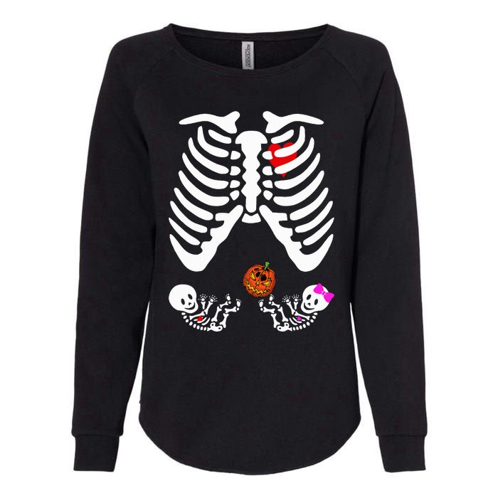 Skeleton Twins Girl Boy Pregnancy Halloween Costume Womens California Wash Sweatshirt