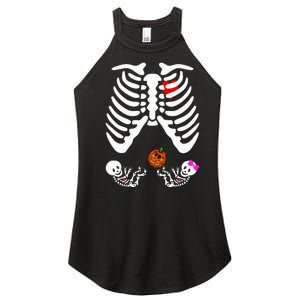 Skeleton Twins Girl Boy Pregnancy Halloween Costume Women's Perfect Tri Rocker Tank