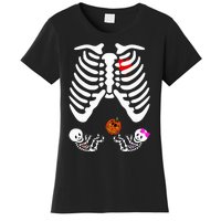 Skeleton Twins Girl Boy Pregnancy Halloween Costume Women's T-Shirt