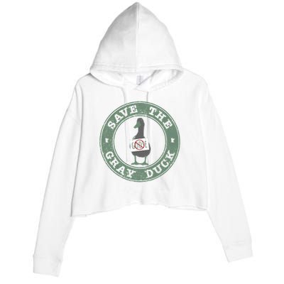 Save The Gray Duck Crop Fleece Hoodie