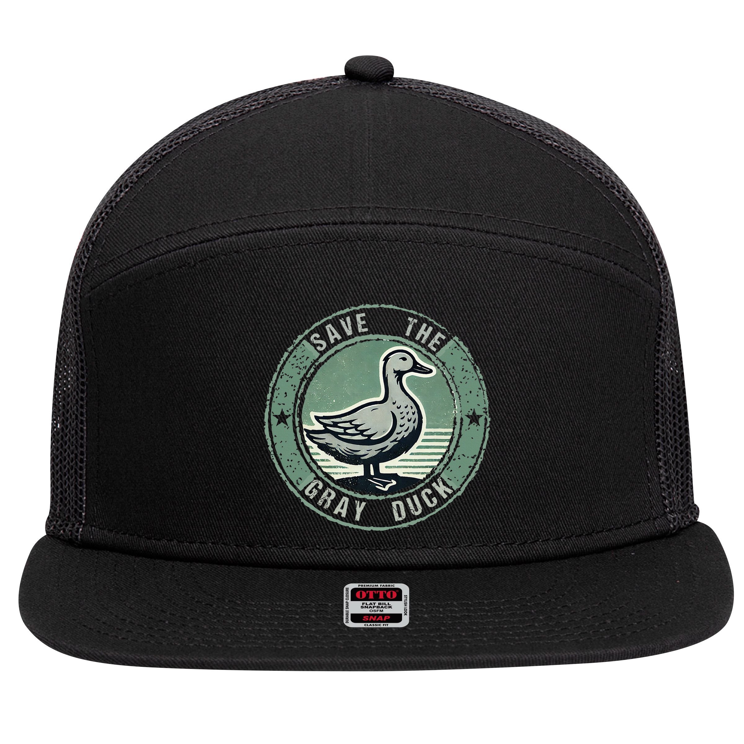 Save The Gray Duck 7 Panel Mesh Trucker Snapback Hat