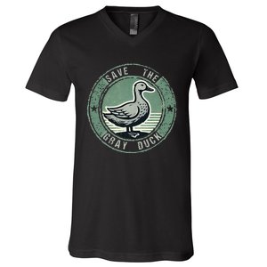 Save The Gray Duck V-Neck T-Shirt