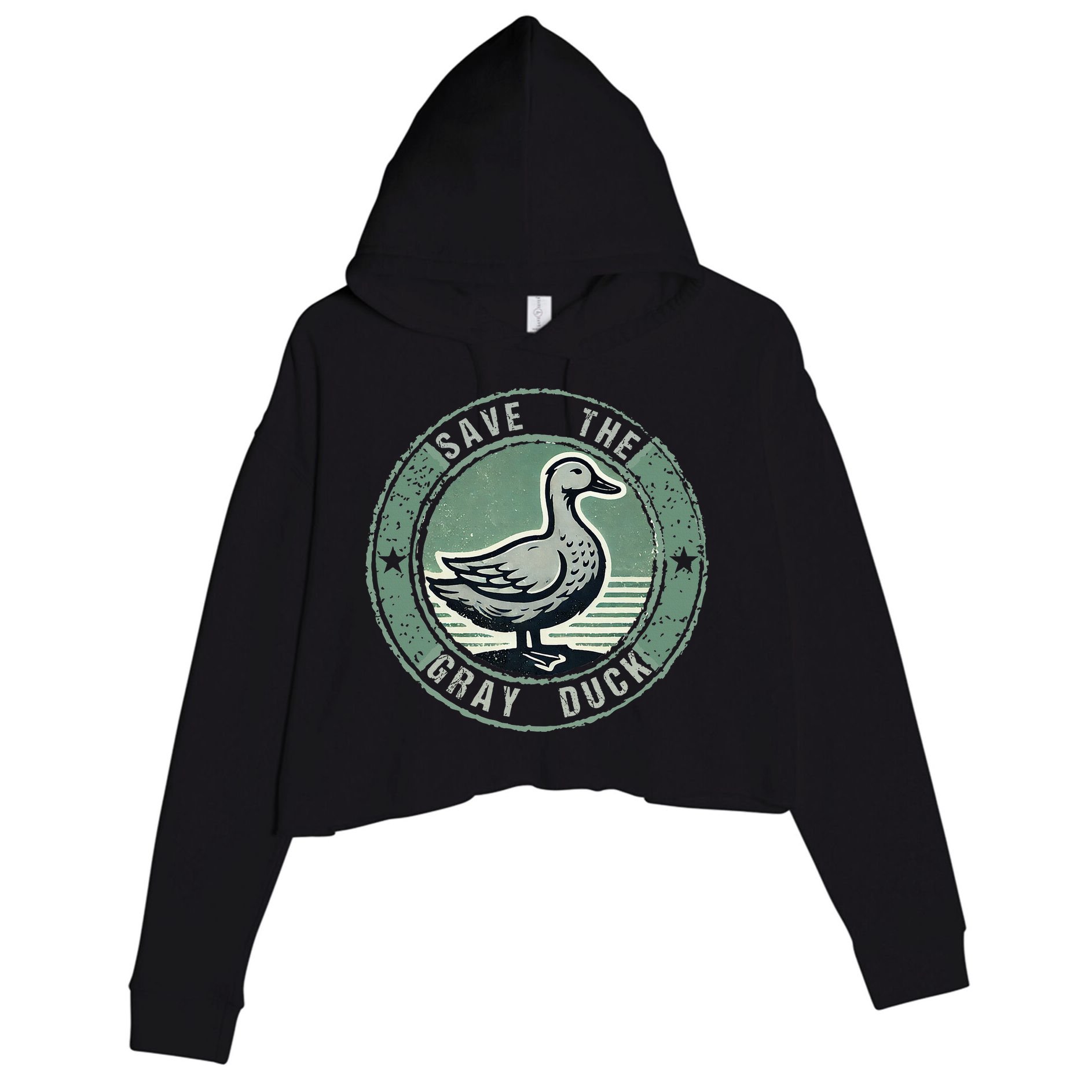 Save The Gray Duck Crop Fleece Hoodie