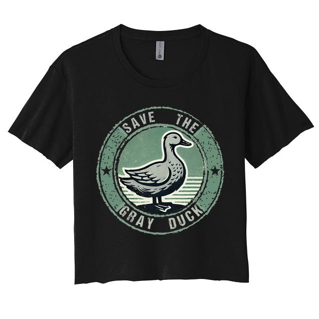 Save The Gray Duck Women's Crop Top Tee