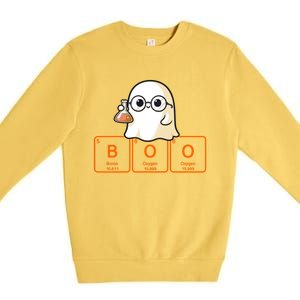 Science Teacher Ghost Halloween Chemistry Boo Elets Gift Premium Crewneck Sweatshirt