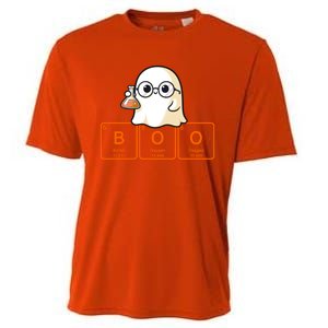 Science Teacher Ghost Halloween Chemistry Boo Elets Gift Cooling Performance Crew T-Shirt