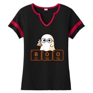 Science Teacher Ghost Halloween Chemistry Boo Elets Gift Ladies Halftime Notch Neck Tee