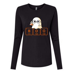 Science Teacher Ghost Halloween Chemistry Boo Elets Gift Womens Cotton Relaxed Long Sleeve T-Shirt