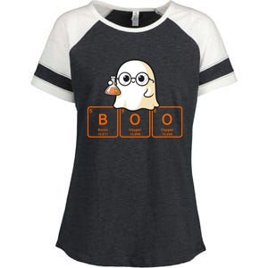 Science Teacher Ghost Halloween Chemistry Boo Elets Gift Enza Ladies Jersey Colorblock Tee