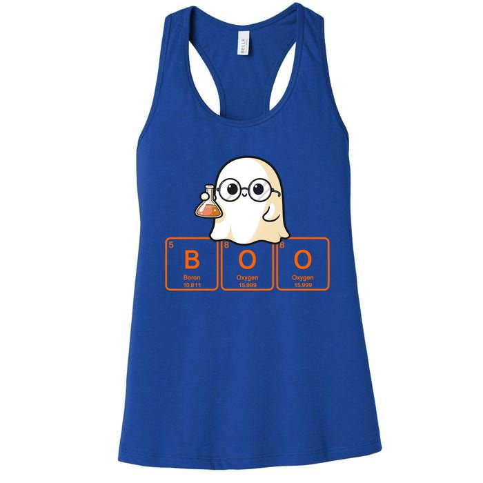 Science Teacher Ghost Halloween Chemistry Boo Elets Gift Women's Racerback Tank