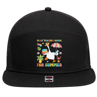 Silly Teacher Goose On The Loose Summer 7 Panel Mesh Trucker Snapback Hat