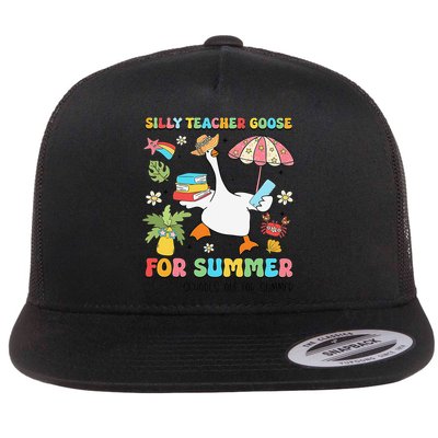 Silly Teacher Goose On The Loose Summer Flat Bill Trucker Hat