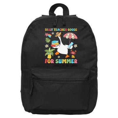 Silly Teacher Goose On The Loose Summer 16 in Basic Backpack