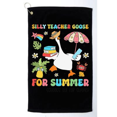 Silly Teacher Goose On The Loose Summer Golf Towel