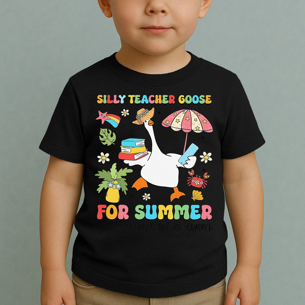 Silly Teacher Goose On The Loose Summer Toddler T-Shirt