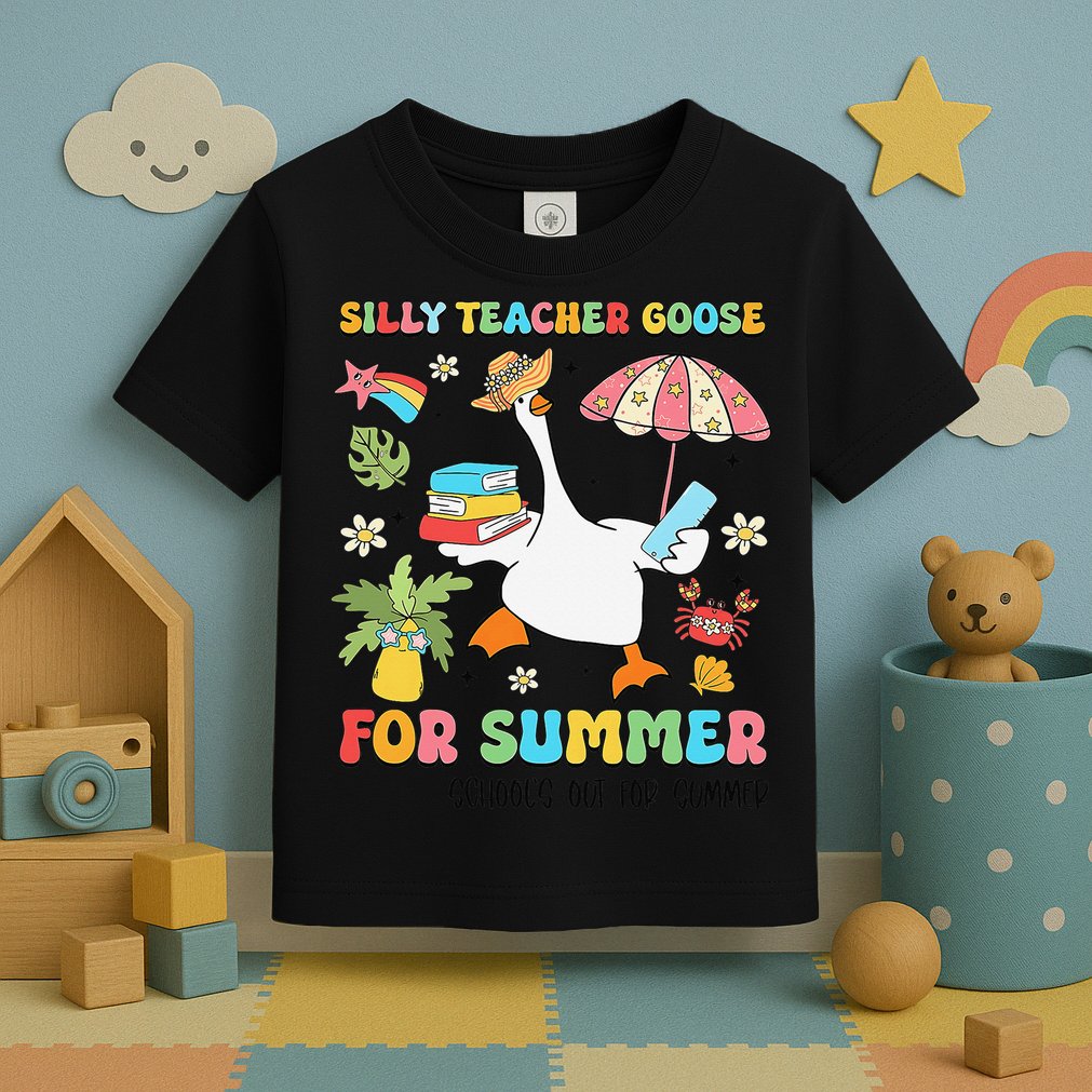 Silly Teacher Goose On The Loose Summer Toddler T-Shirt
