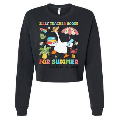 Silly Teacher Goose On The Loose Summer Cropped Pullover Crew