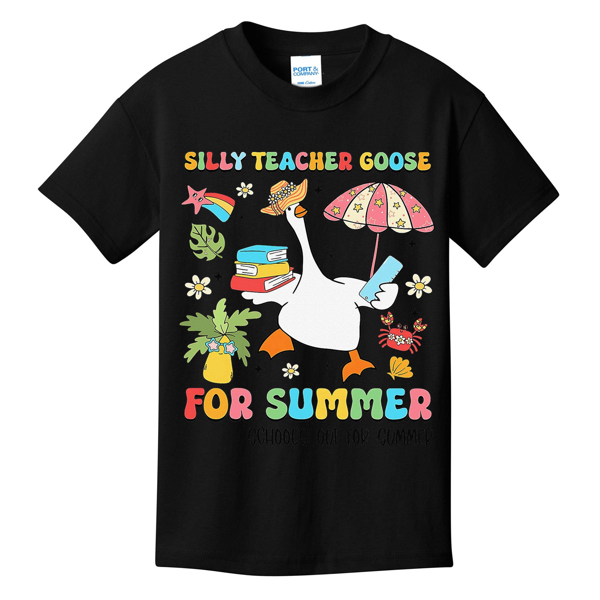 Silly Teacher Goose On The Loose Summer Kids T-Shirt