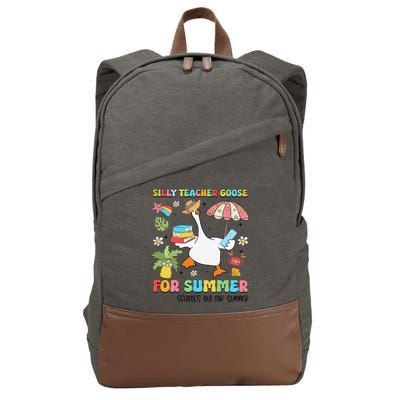 Silly Teacher Goose On The Loose Summer Cotton Canvas Backpack