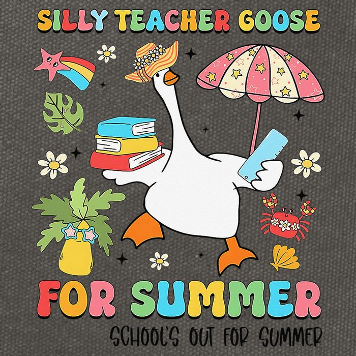 Silly Teacher Goose On The Loose Summer Cotton Canvas Backpack