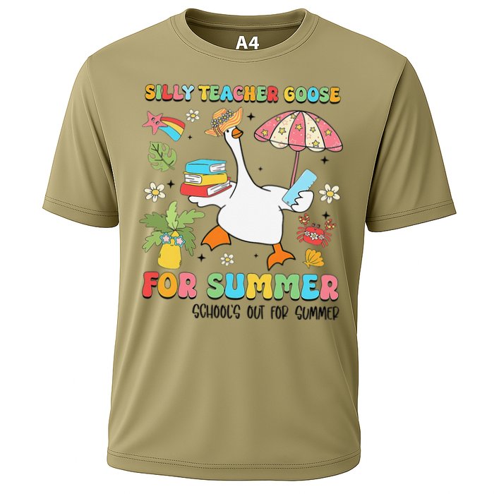 Silly Teacher Goose On The Loose Summer Cooling Performance Crew T-Shirt