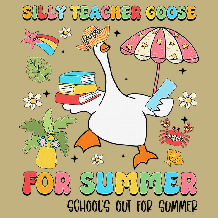 Silly Teacher Goose On The Loose Summer Hoodie