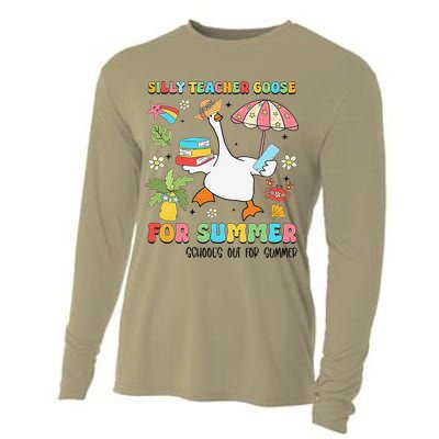 Silly Teacher Goose On The Loose Summer Cooling Performance Long Sleeve Crew
