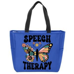 Speech Therapy Groovy Retro Therapist Squad Gift Zip Tote Bag