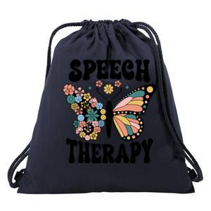 Speech Therapy Groovy Retro Therapist Squad Gift Drawstring Bag