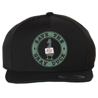 Save The Gray Duck Wool Snapback Cap