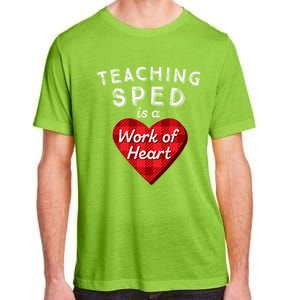 Sped Teacher Gift Valentines Day Plaid Work Of Heart Gift Adult ChromaSoft Performance T-Shirt