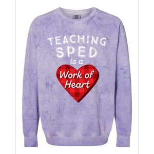 Sped Teacher Gift Valentines Day Plaid Work Of Heart Gift Colorblast Crewneck Sweatshirt