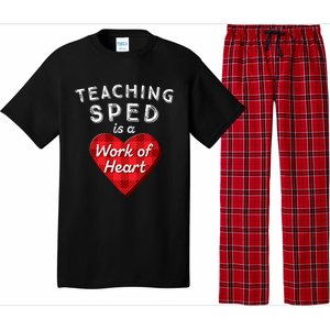 Sped Teacher Gift Valentines Day Plaid Work Of Heart Gift Pajama Set