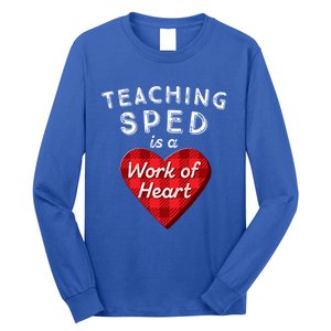 Sped Teacher Gift Valentines Day Plaid Work Of Heart Gift Long Sleeve Shirt