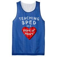 Sped Teacher Gift Valentines Day Plaid Work Of Heart Gift Mesh Reversible Basketball Jersey Tank