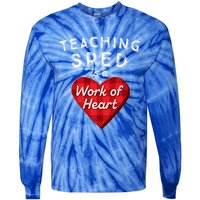 Sped Teacher Gift Valentines Day Plaid Work Of Heart Gift Tie-Dye Long Sleeve Shirt