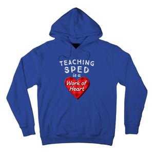 Sped Teacher Gift Valentines Day Plaid Work Of Heart Gift Tall Hoodie