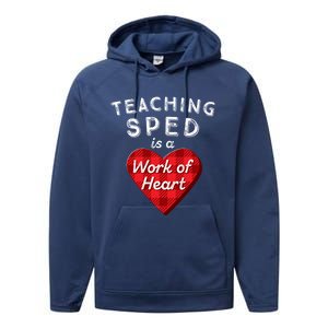 Sped Teacher Gift Valentines Day Plaid Work Of Heart Gift Performance Fleece Hoodie