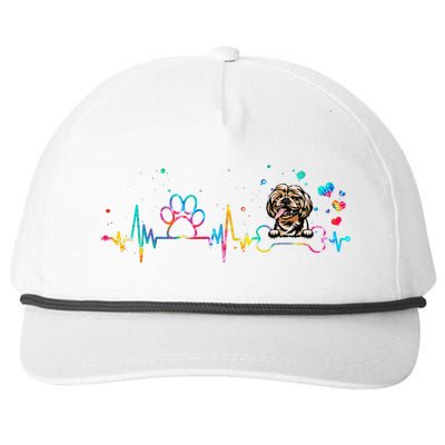 Shih Tzu Heartbeat Funny Tie Dye Dog Lovers Snapback Five-Panel Rope Hat