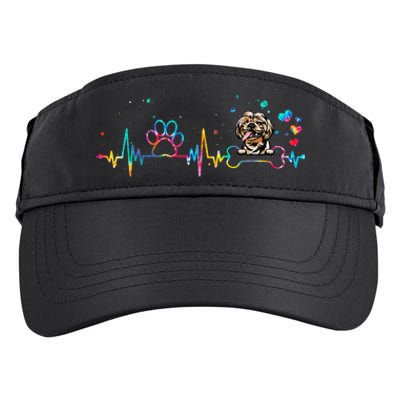 Shih Tzu Heartbeat Funny Tie Dye Dog Lovers Adult Drive Performance Visor