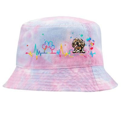 Shih Tzu Heartbeat Funny Tie Dye Dog Lovers Tie-Dyed Bucket Hat