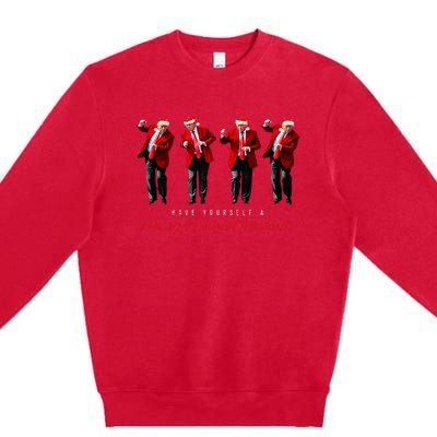 Santa Trump Have Yourself A Merry Maga Xmas Premium Crewneck Sweatshirt