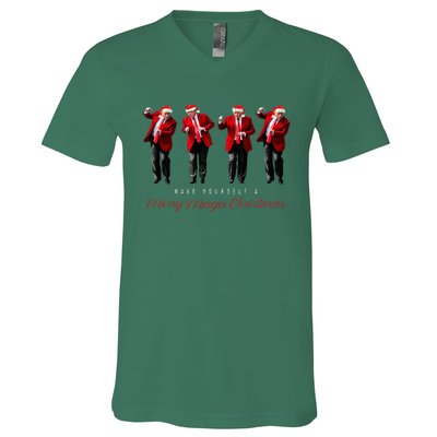 Santa Trump Have Yourself A Merry Maga Xmas V-Neck T-Shirt