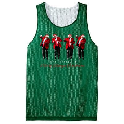 Santa Trump Have Yourself A Merry Maga Xmas Mesh Reversible Basketball Jersey Tank