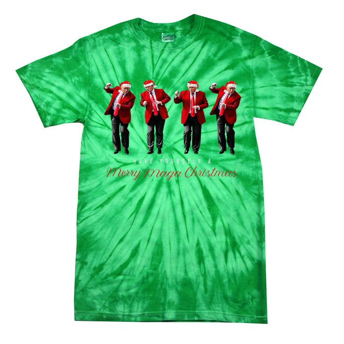 Santa Trump Have Yourself A Merry Maga Xmas Tie-Dye T-Shirt